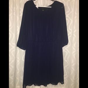 Navy Blue Chiffon Dress